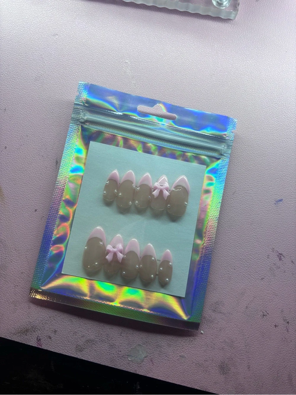 & Other Stories Pink French Tip Press-On Nail Set with custom nails